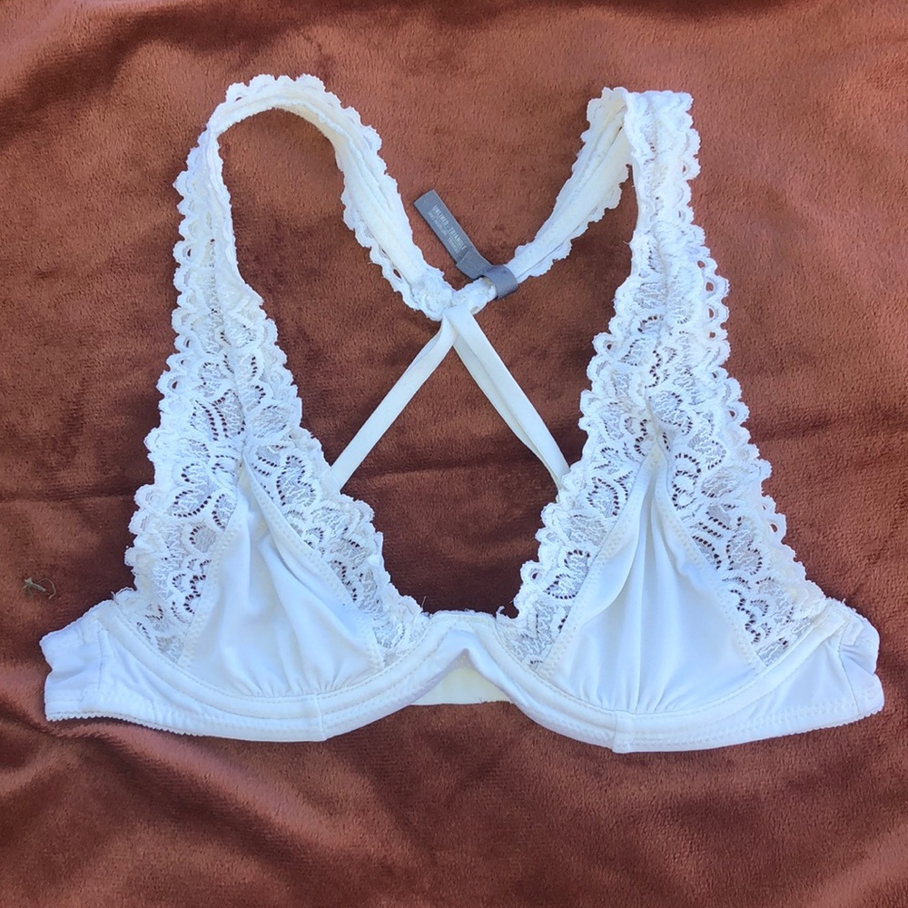White Aerie Triangle Bralette 32B